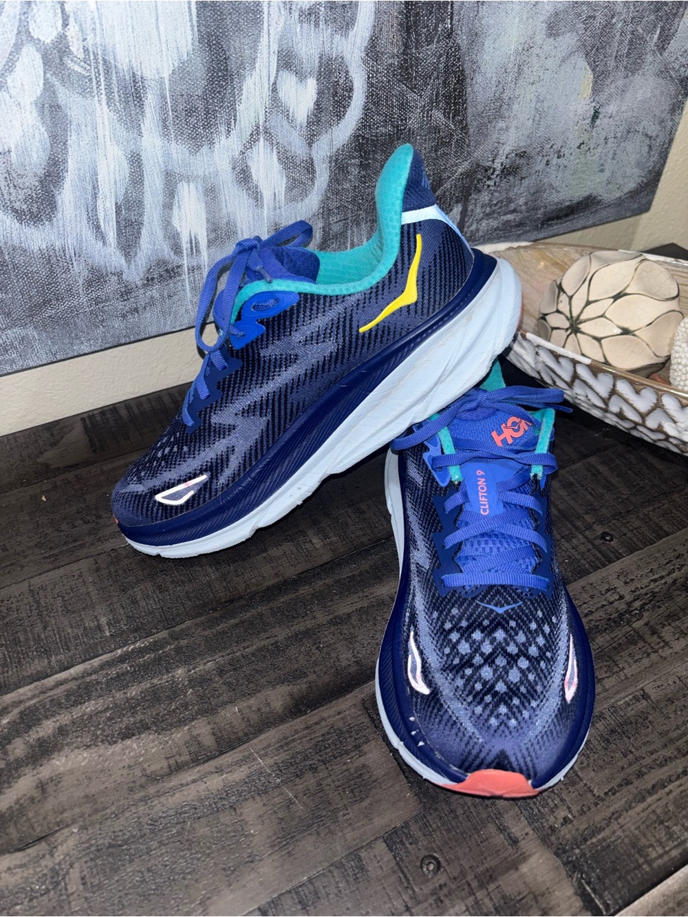 Hoka One One Clifton 9 running shoes WOMENS SZ 7 - Picture 4 of 14